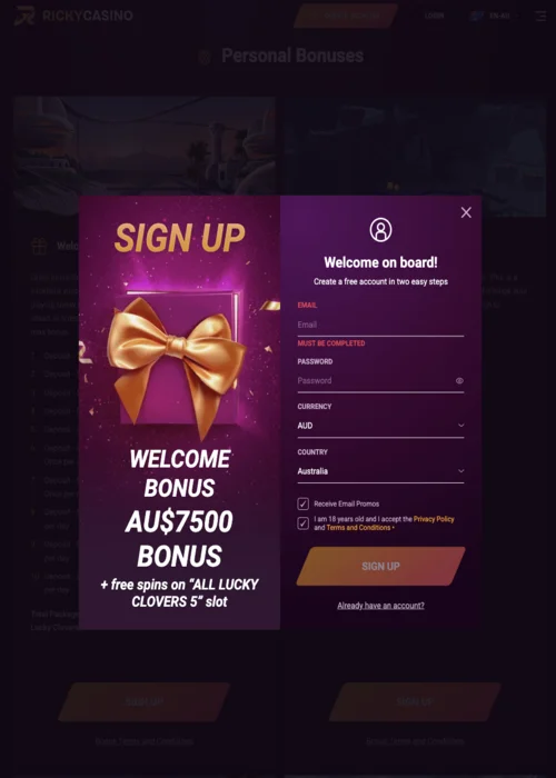 Sign Up Ricky Casino